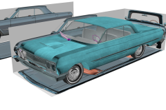 This is a 1963 Impala, that is nearly finished with the diffuse. There is so far , a normal map on the wheels, and side ornament.